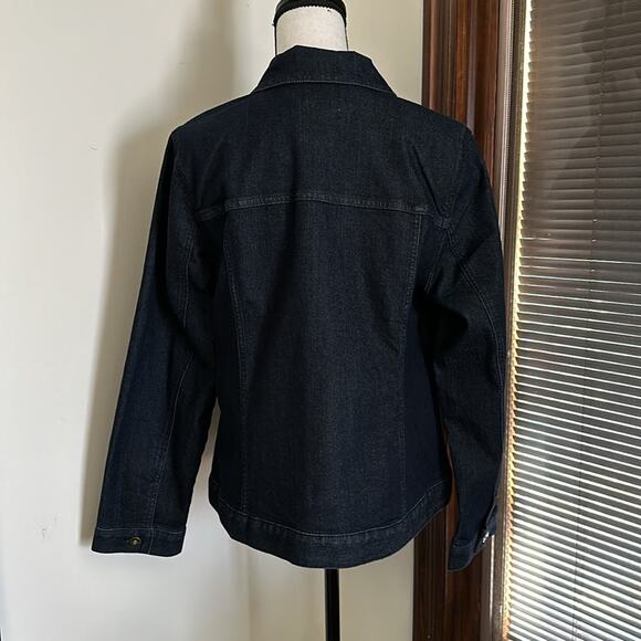 Chico's Outlet | Subtle Rhinestone Denim Jacket Size 2 (L, 12/14) NWT - Picture 4 of 7